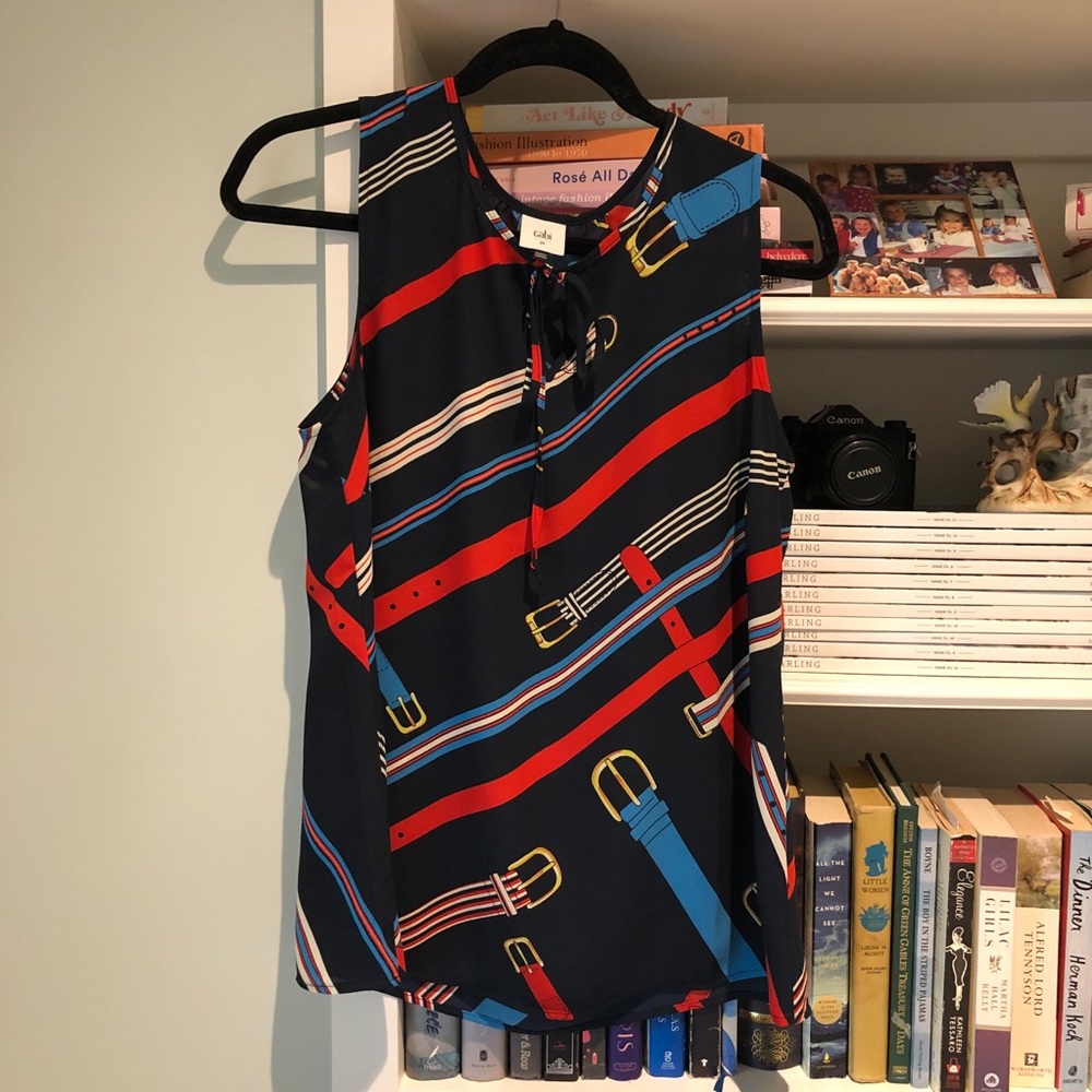 CABi Norstrom Belt Americana Blouse Tank